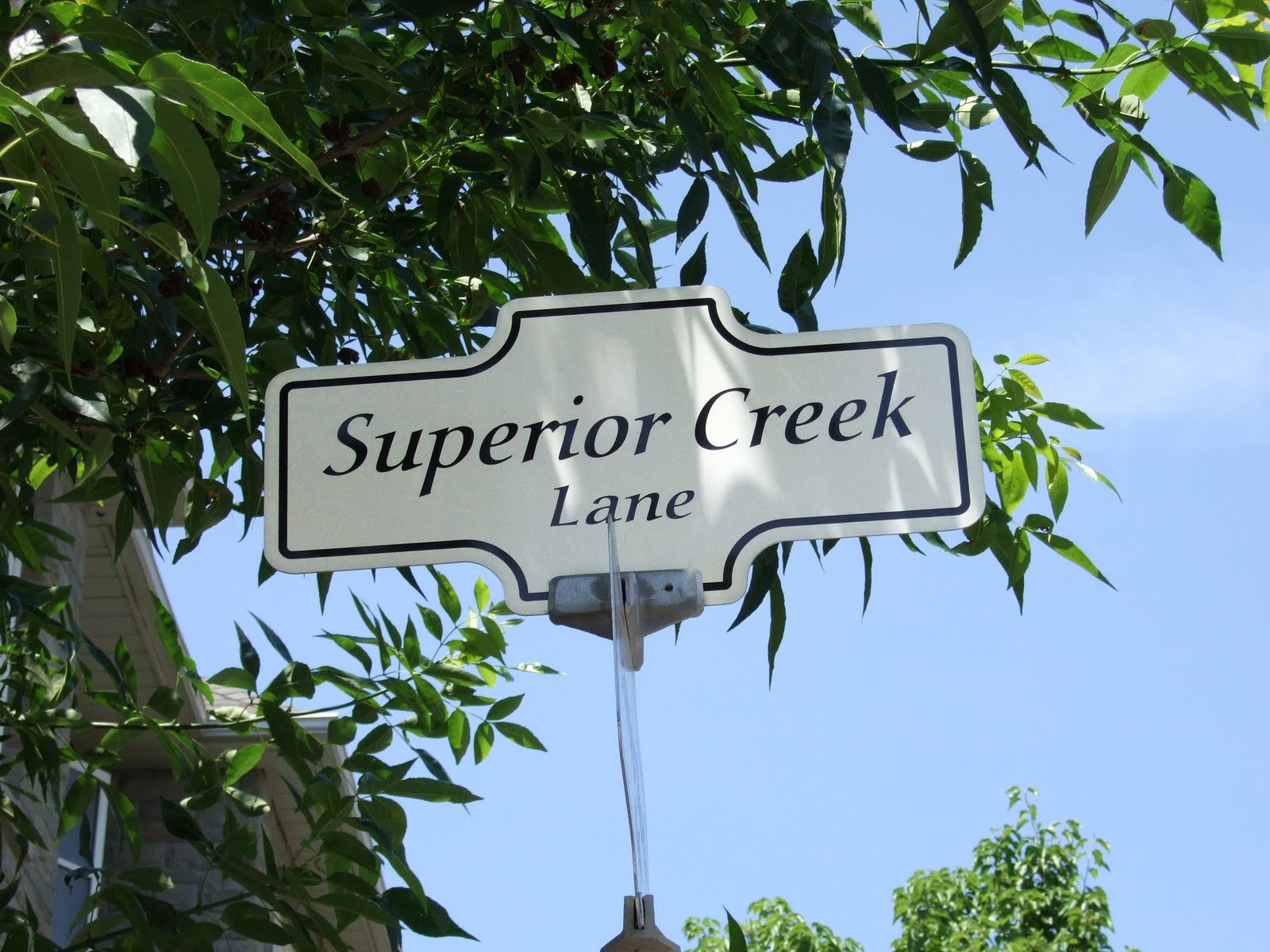 Superior Creek Lane street sign